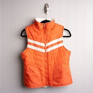 Vintage One Step Up  orange and ivory vest sz L